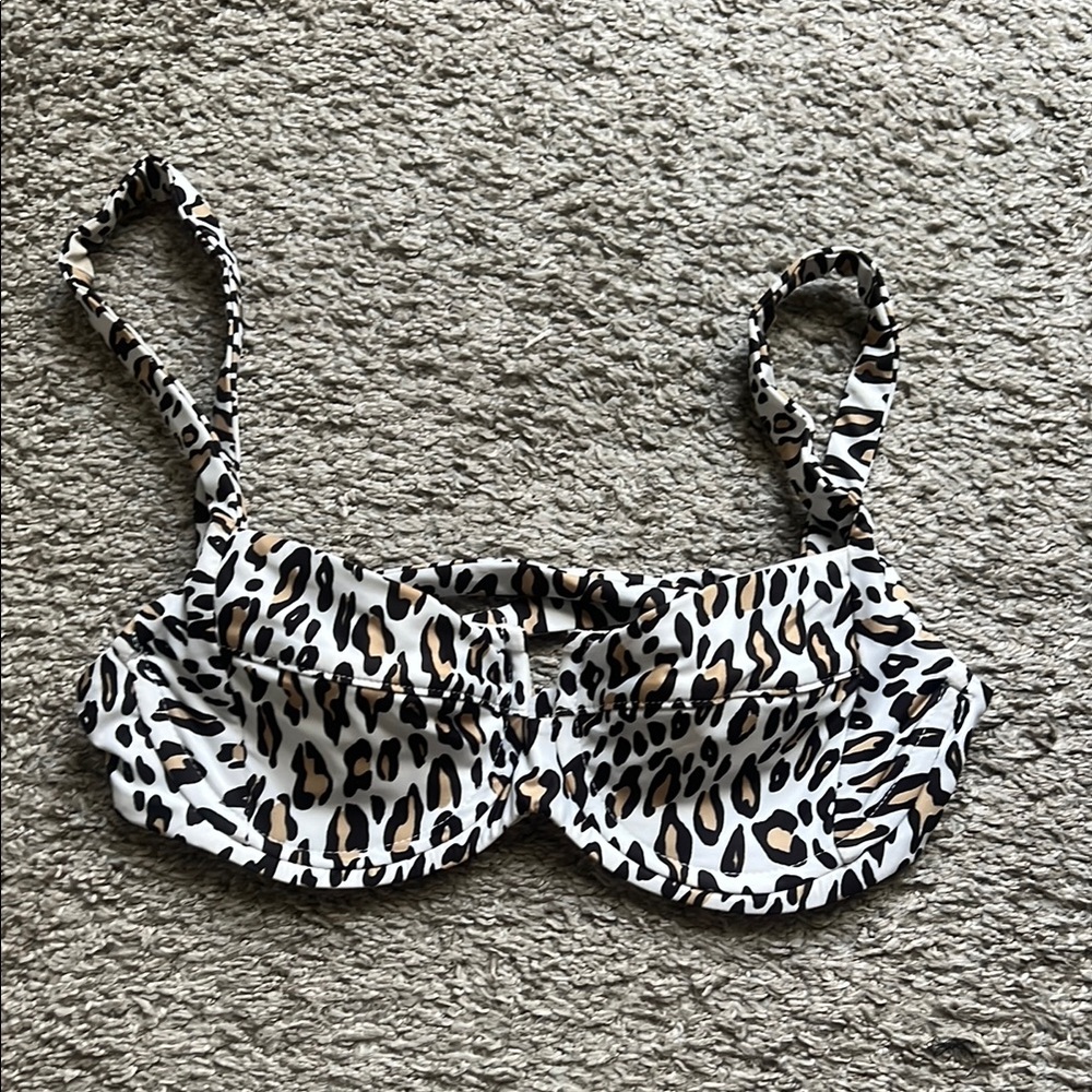 Leopard Print Bikini Top